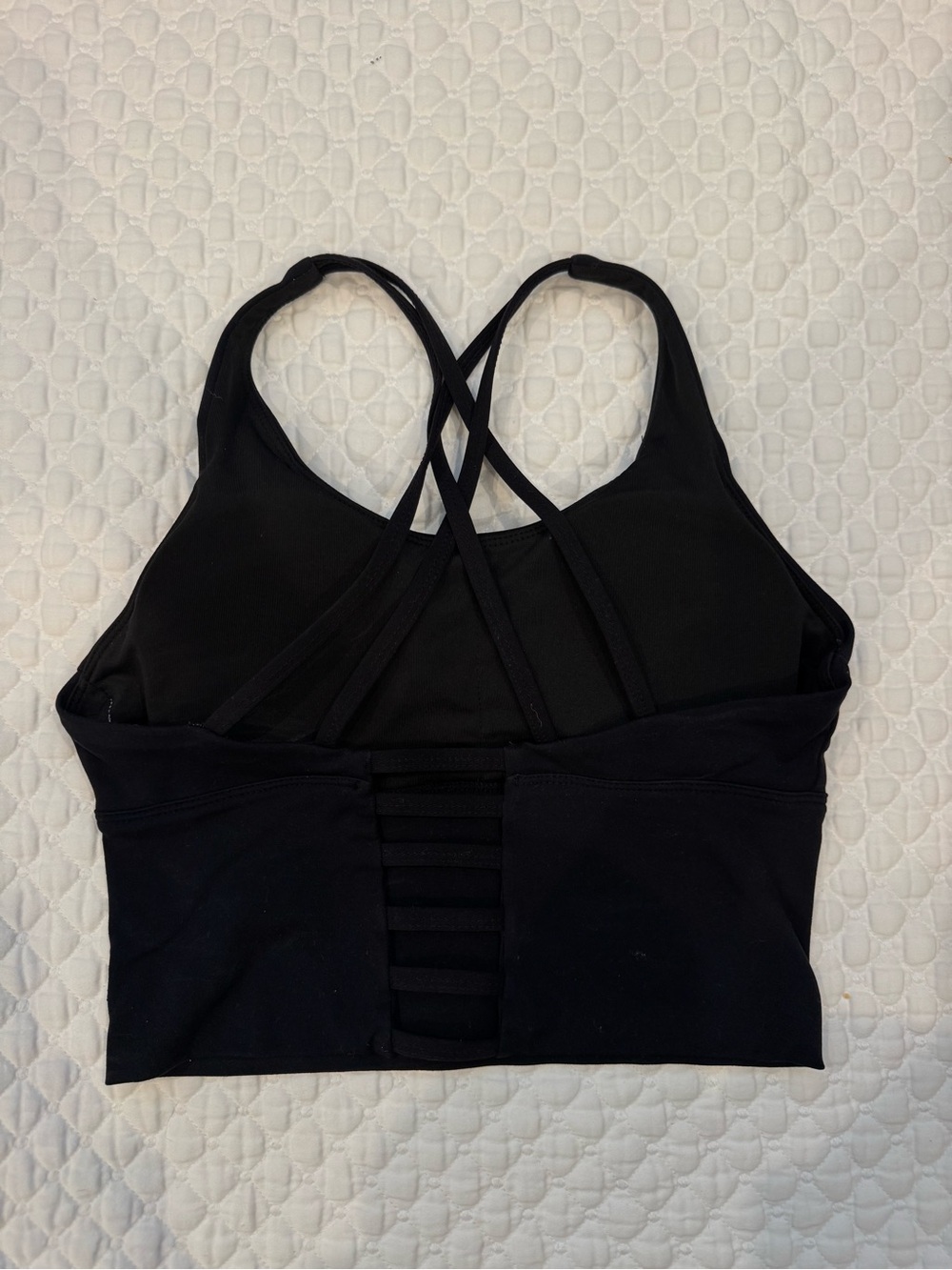Black Strappy Back Sports Bra - Picture 6 of 6